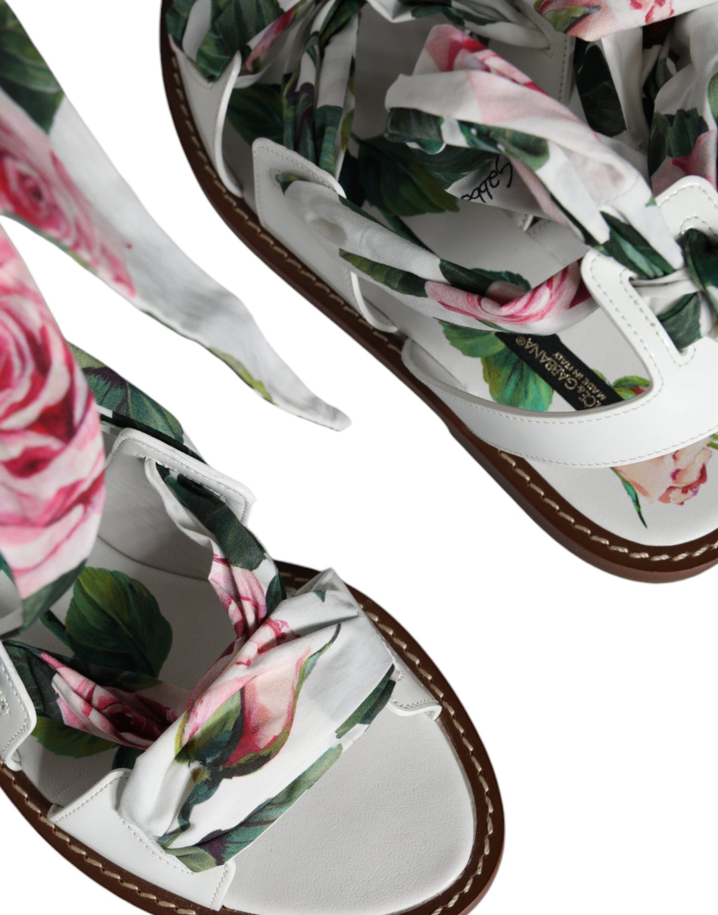 Dolce &amp; Gabbana Sandalen mit mehrfarbigem Blumendruck und Knöchelriemen