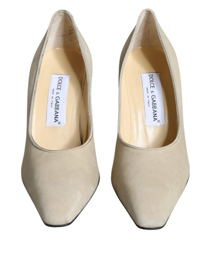 Dolce &amp; Gabbana Beige Wildleder High Heels Pumps Schuhe