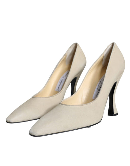 Dolce &amp; Gabbana Beige Wildleder High Heels Pumps Schuhe