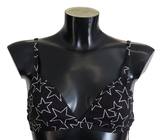 Dolce &amp; Gabbana – Schwarzer Millennials Star – Bügelloser Baumwoll-BH