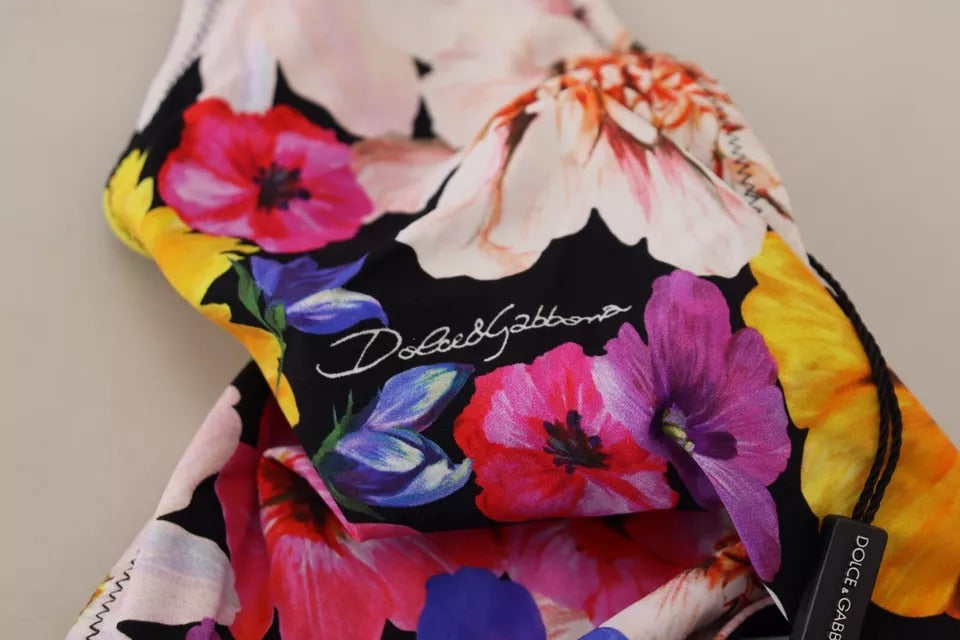 Dolce &amp; Gabbana – Schwarzer Badeanzug mit Blumenmuster und Bikinihose