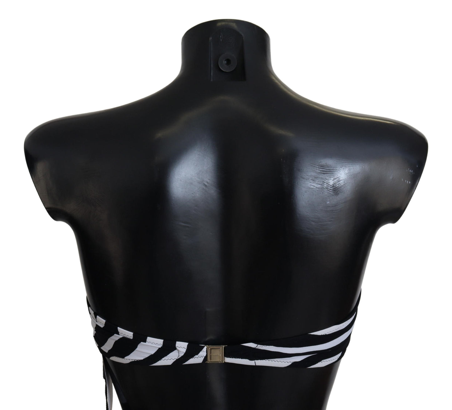 Dolce &amp; Gabbana – Bandeau-Bikinioberteil mit Zebramuster in Schwarz und Weiß