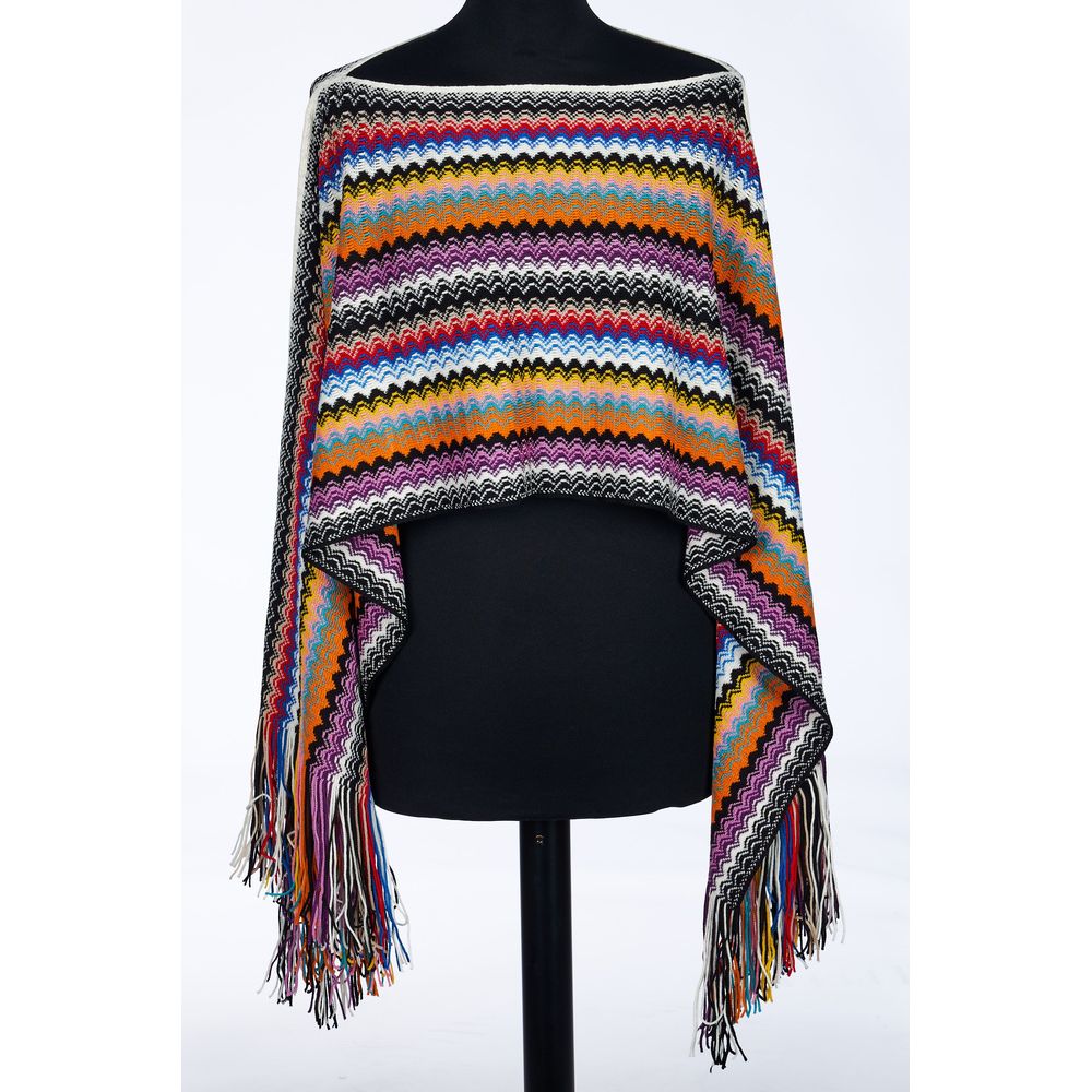 Missoni Mehrfarbiger Wollponcho für Damen