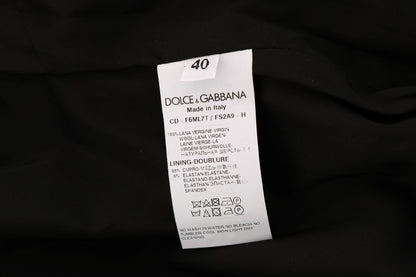 Dolce &amp; Gabbana Graues Etuikleid aus Wolle mit Punkten