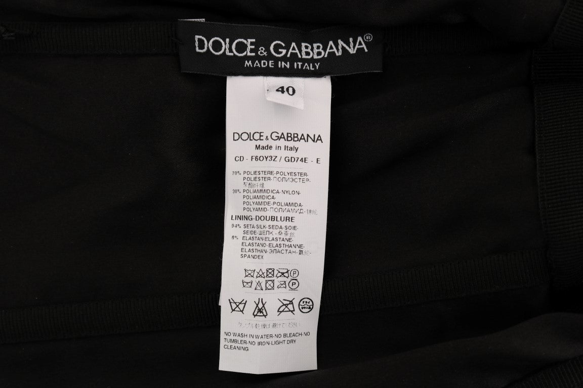 Dolce &amp; Gabbana – Etuikleid mit Pailletten und schwarzen und roten Punkten