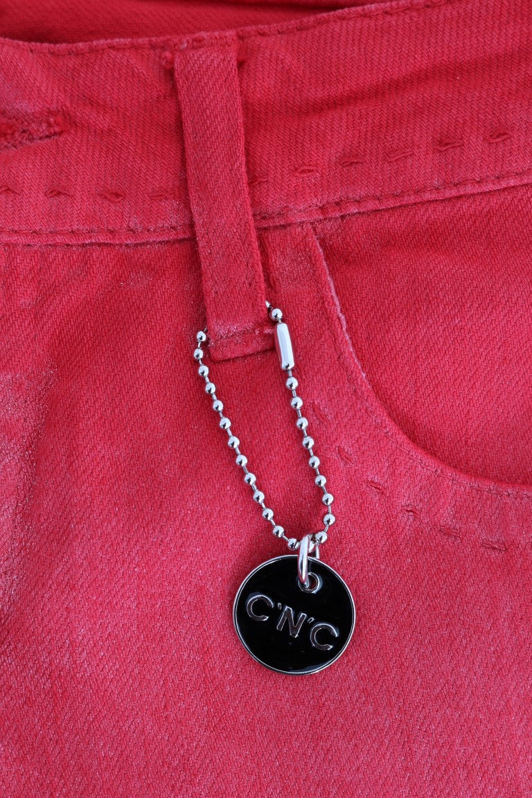 Costume National – Rote Slim-Jeans aus Stretch-Baumwolle