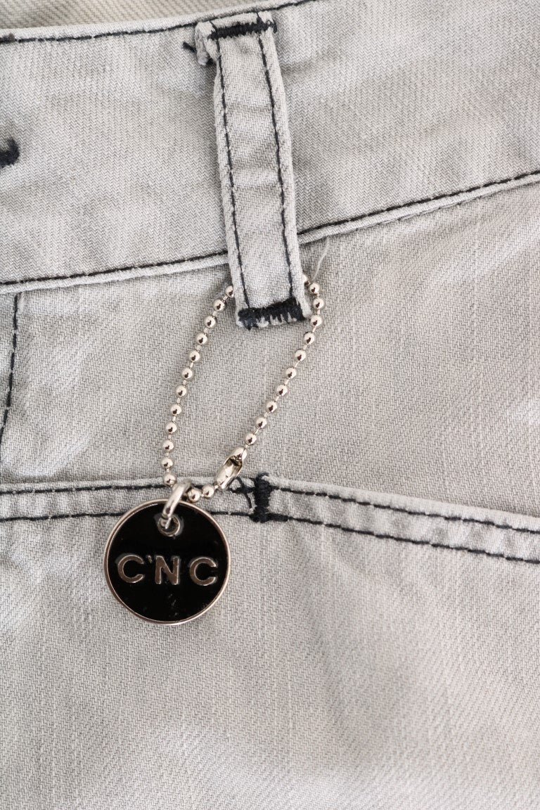 بنطلون جينز ضيق من القطن باللون الرمادي من كوستوم ناشيونال