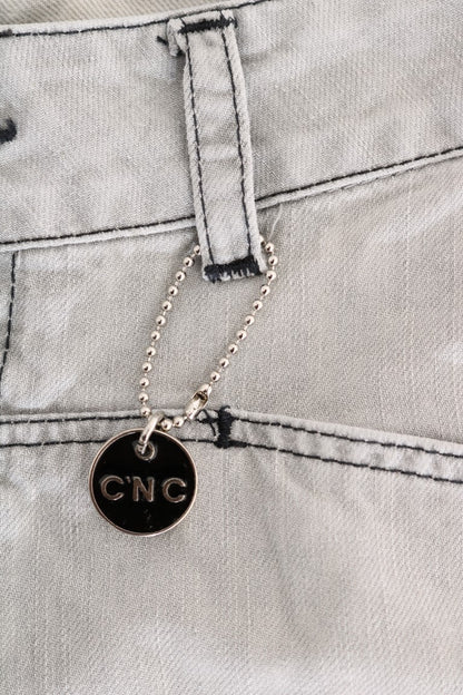 بنطلون جينز ضيق من القطن باللون الرمادي من كوستوم ناشيونال