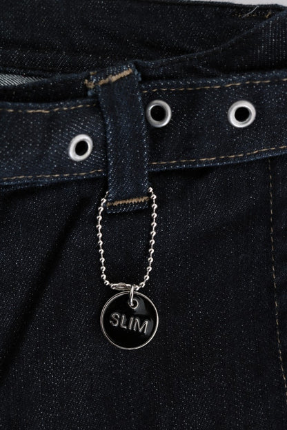 بنطلون جينز ضيق مطاطي من القطن باللون الأزرق الوطني من كوستوم ناشيونال