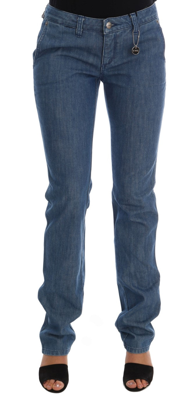 Costume National Slim Jeans aus Baumwolle in blauer Waschung