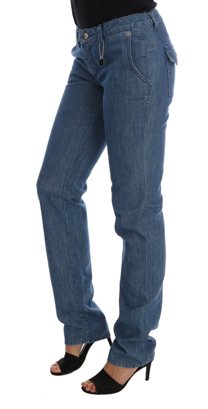 Costume National Slim Jeans aus Baumwolle in blauer Waschung