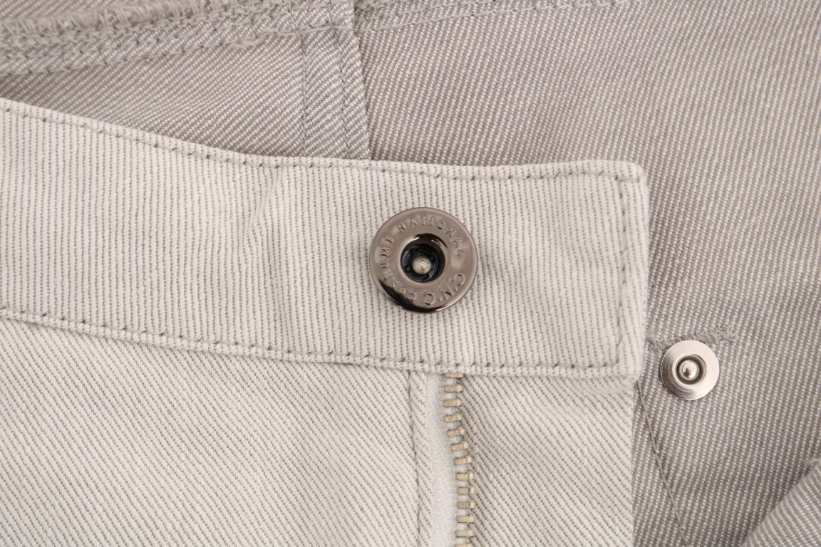 Costume National – Weiße Slim-Jeans aus Baumwollstretch