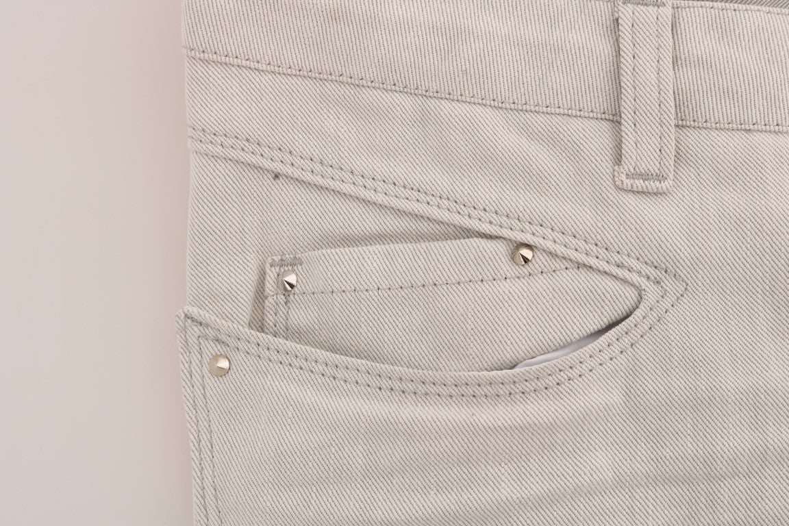 Costume National – Weiße Slim-Jeans aus Baumwollstretch