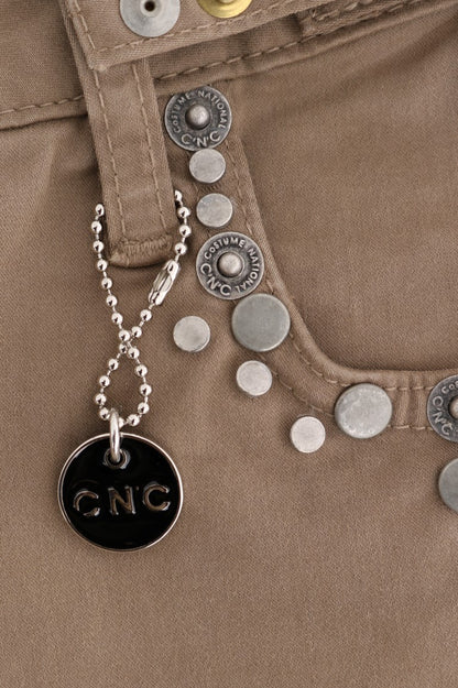 Costume National Slim Fit Jeans aus Baumwollstretch in Beige