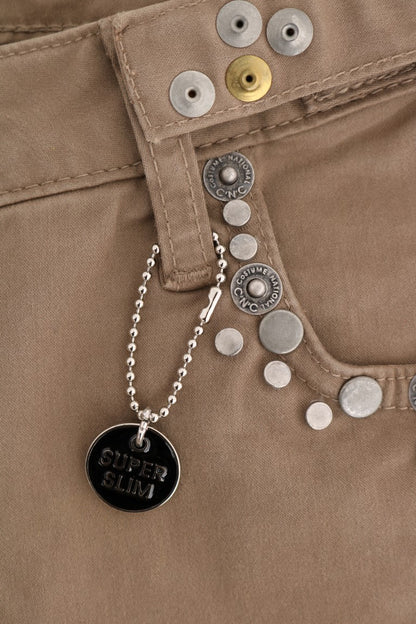 Costume National Slim Fit Jeans aus Baumwollstretch in Beige