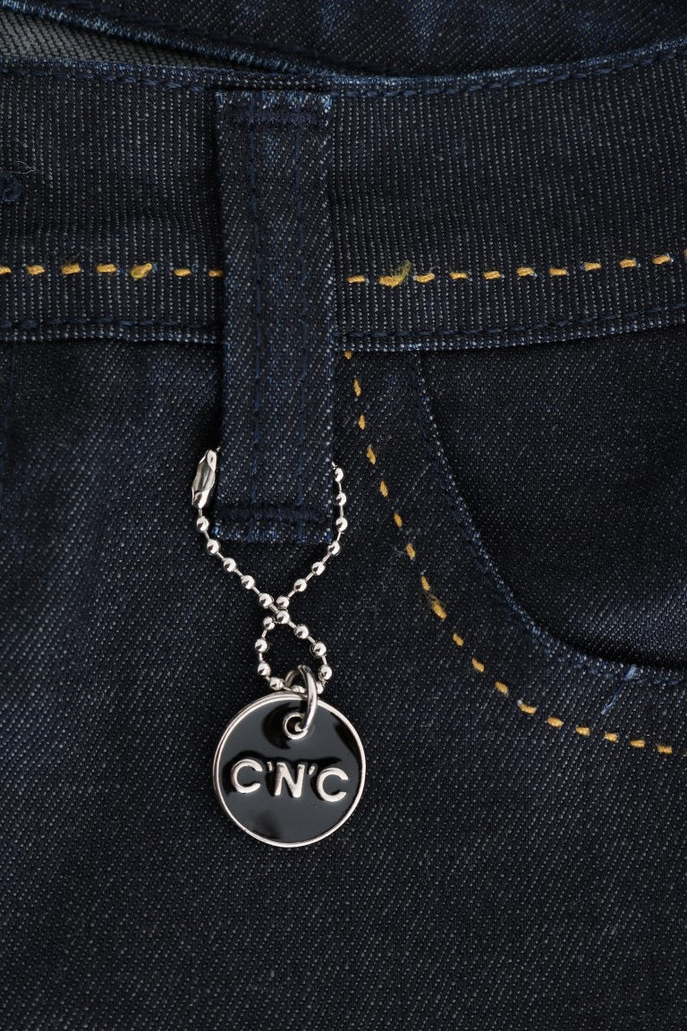 Costume National – Blaue Slim-Fit-Jeans aus Stretch-Baumwolle