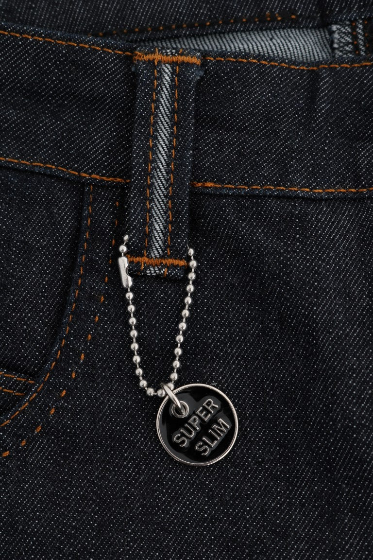 Costume National – Blaue Slim-Fit-Jeans aus Stretch-Baumwolle