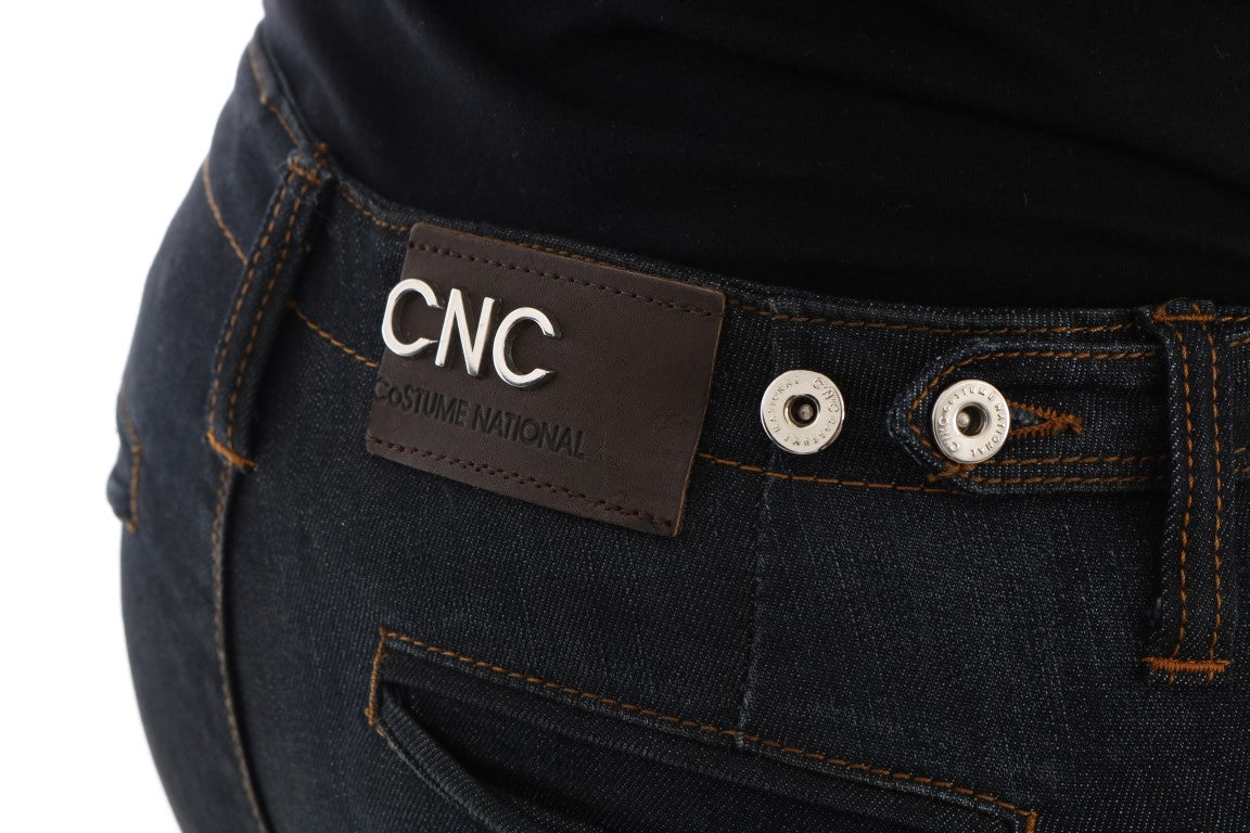 Costume National Dunkelblaue Slim Fit-Jeans aus Baumwolle