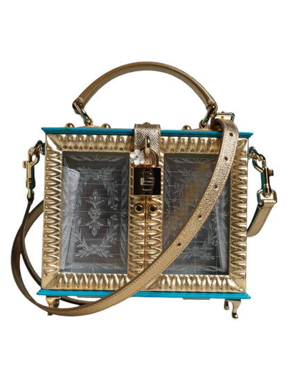 Dolce &amp; Gabbana Mehrfarbige Clutch aus Holz und Leder