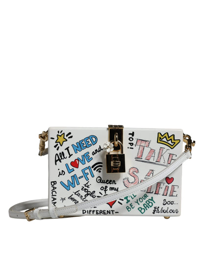 Dolce &amp; Gabbana – Clutch mit Graffiti-Print in Weiß