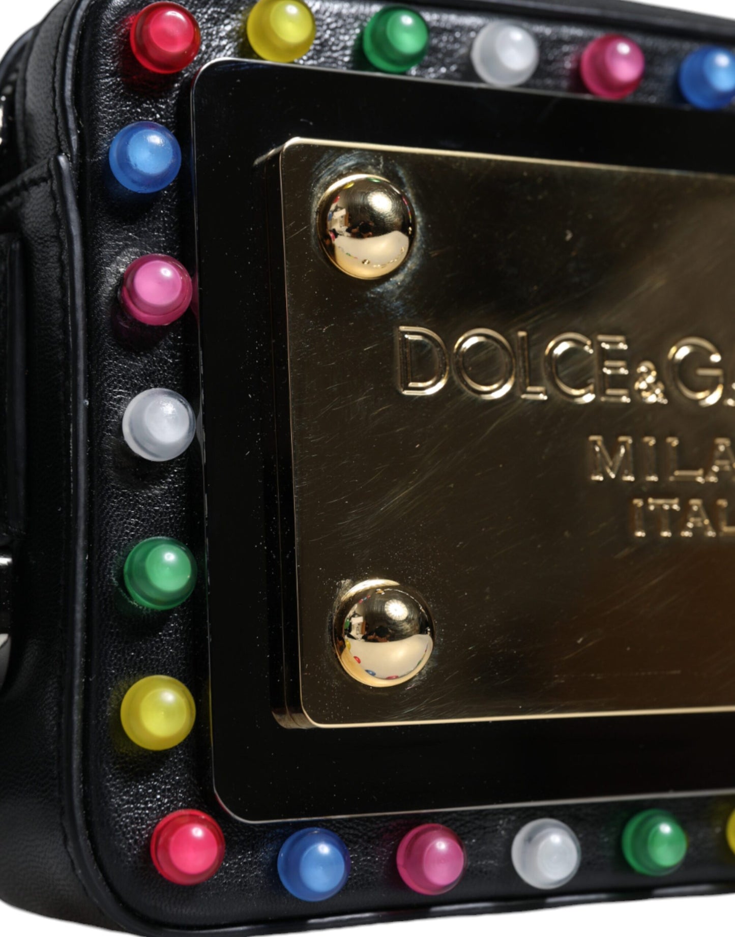Dolce &amp; Gabbana – Gürteltasche mit LED-Logo aus schwarzem Leder
