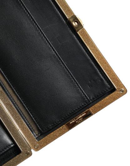 Dolce &amp; Gabbana – Bordeauxfarbene Clutch-Abendtasche aus Samt mit Goldrahmen