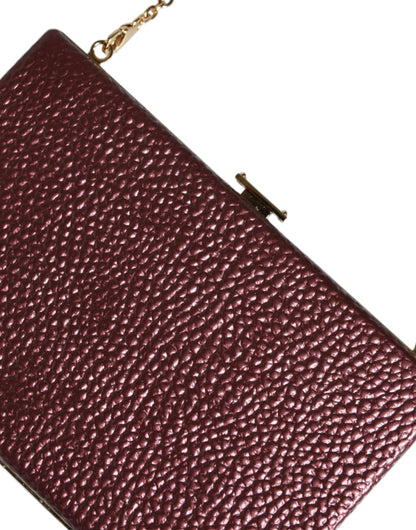 Dolce &amp; Gabbana – Abend-Umhängetasche aus kastanienbraunem Leder