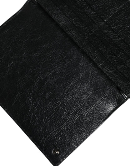 Dolce &amp; Gabbana – Schwarze Umhängetasche aus Leder mit DG-Logo und zweifachem Kartenfach