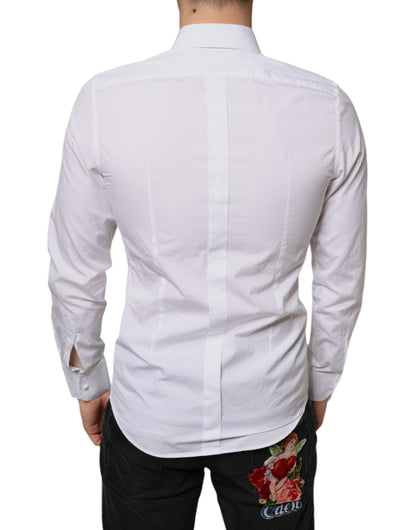 Dolce &amp; Gabbana – Weißes Latzhemd aus Baumwollpopeline
