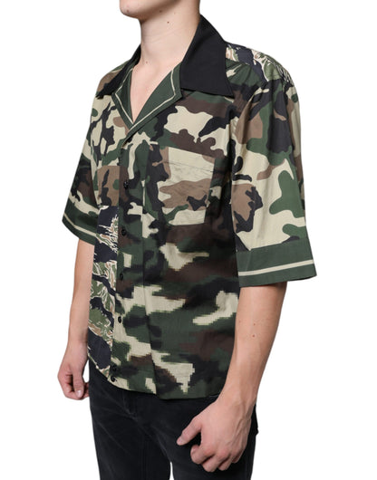 Dolce &amp; Gabbana Mehrfarbiges Camouflage Button-Down-Freizeithemd für Herren