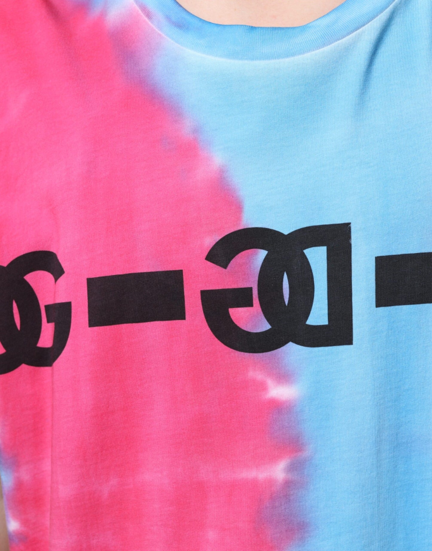 Dolce &amp; Gabbana – Ärmelloses T-Shirt aus mehrfarbiger Baumwolle mit Batikmuster