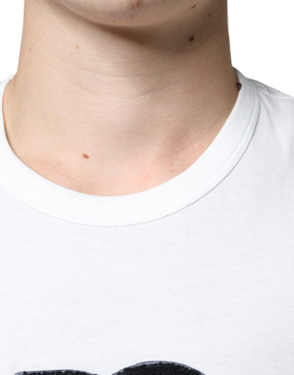 Dolce &amp; Gabbana – Weißes Baumwoll-T-Shirt mit DG-Logo-Print