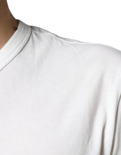 Dolce &amp; Gabbana – Weißes Baumwoll-T-Shirt mit DG-Logo-Print