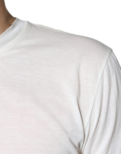 Dolce &amp; Gabbana – Kurzärmliges T-Shirt aus gebrochenem Weiß