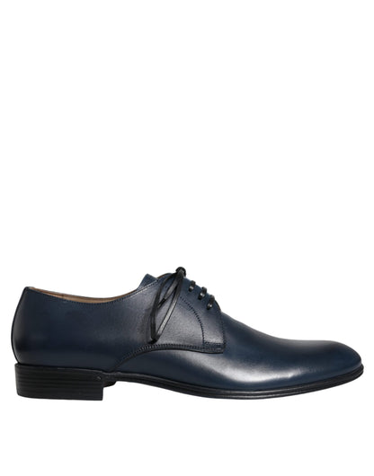 Dolce &amp; Gabbana – Marineblaue Derby-Schuhe aus Leder für formelle Anlässe
