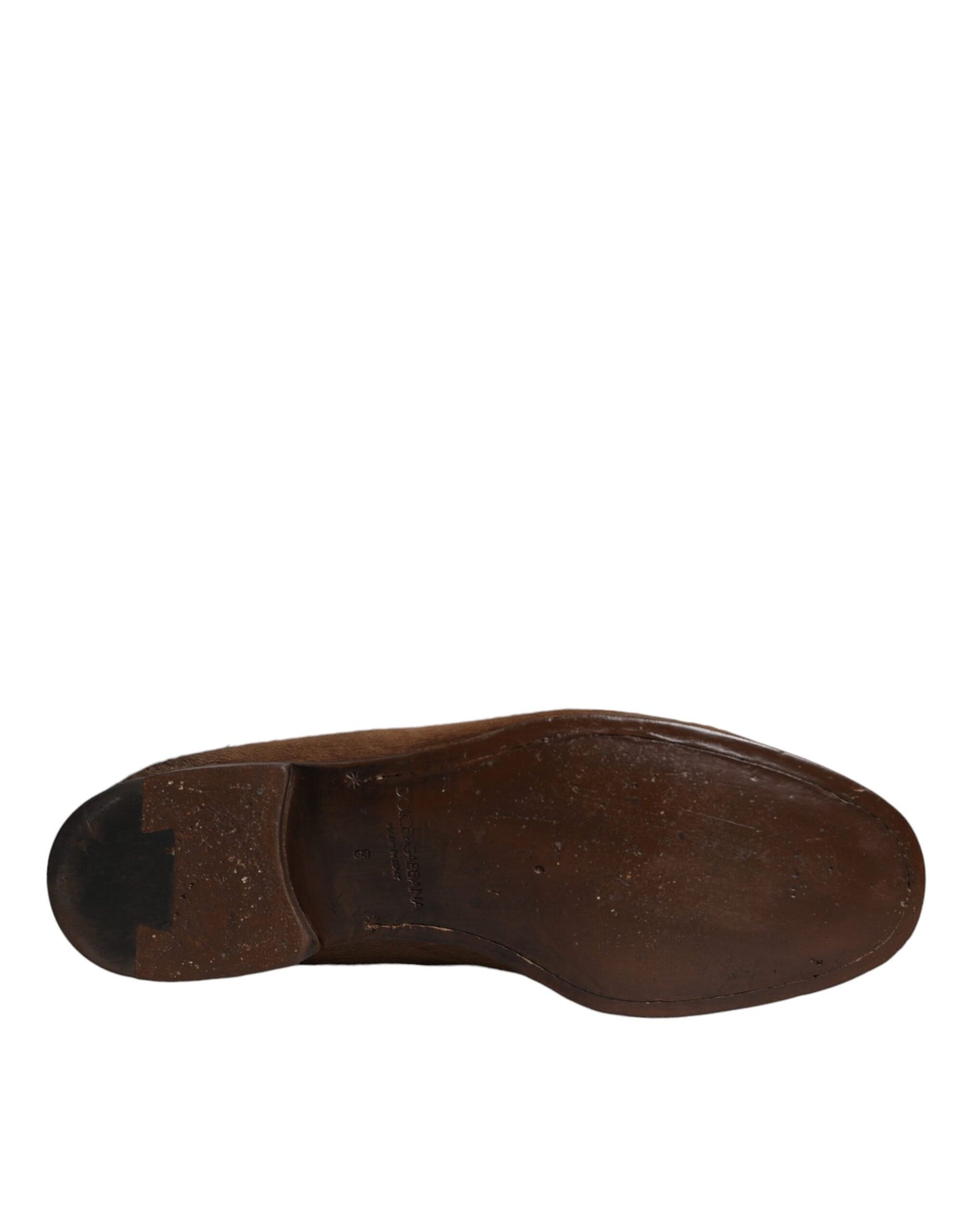 Dolce &amp; Gabbana – Loafer aus braunem Kalbshaarleder, formelle Abendschuhe