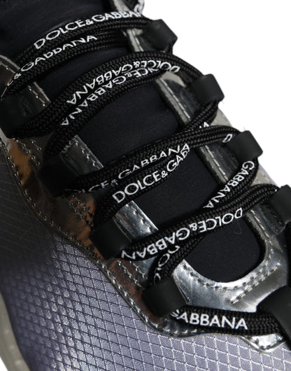 حذاء سنيكرز دولتشي آند غابانا NS1 منخفض الرقبة من النايلون الفضي الأسود