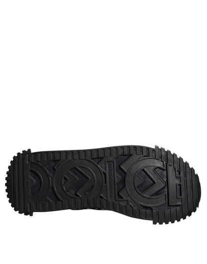 Dolce &amp; Gabbana – Schwarze, niedrige NS1-Sneaker mit Logo und Schnürung