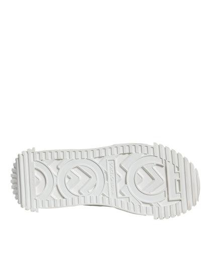Dolce &amp; Gabbana – Weiße, niedrige Schnürschuhe NS1