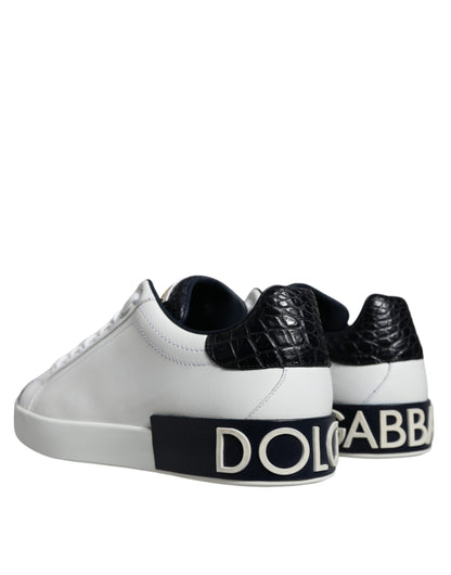 Dolce &amp; Gabbana – Portofino-Sneakers aus weißem Leder mit Logo
