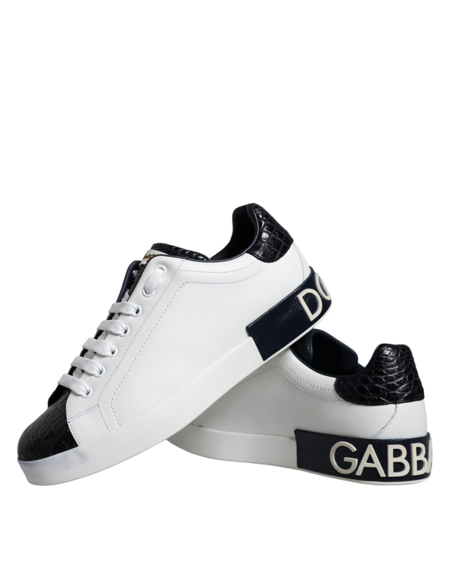 Dolce &amp; Gabbana – Portofino-Sneakers aus weißem Leder mit Logo