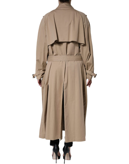 Dolce &amp; Gabbana – Zweireihige Trenchcoat-Jacke in Khaki