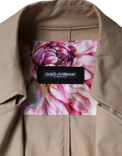 Dolce &amp; Gabbana – Zweireihige Trenchcoat-Jacke in Khaki