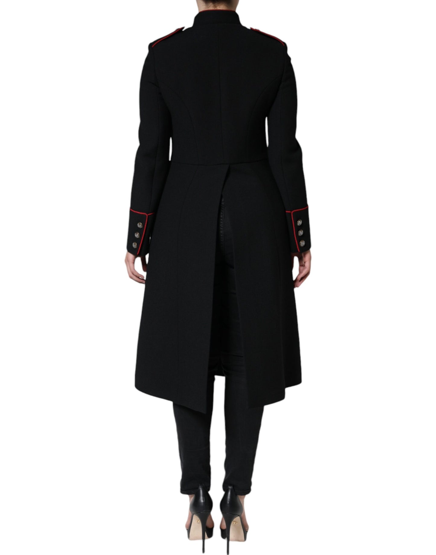 Dolce &amp; Gabbana – Schwarze, einreihige Trenchcoat-Jacke