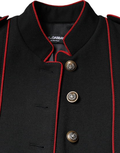 Dolce &amp; Gabbana – Schwarze, einreihige Trenchcoat-Jacke