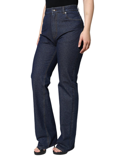 Dolce &amp; Gabbana Dunkelblaue Stretch-Jeans aus Baumwoll-Denim mit geradem Schnitt