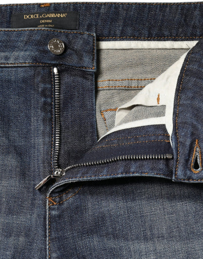Dolce &amp; Gabbana Dunkelblaue Skinny-Jeans aus Baumwollstretch