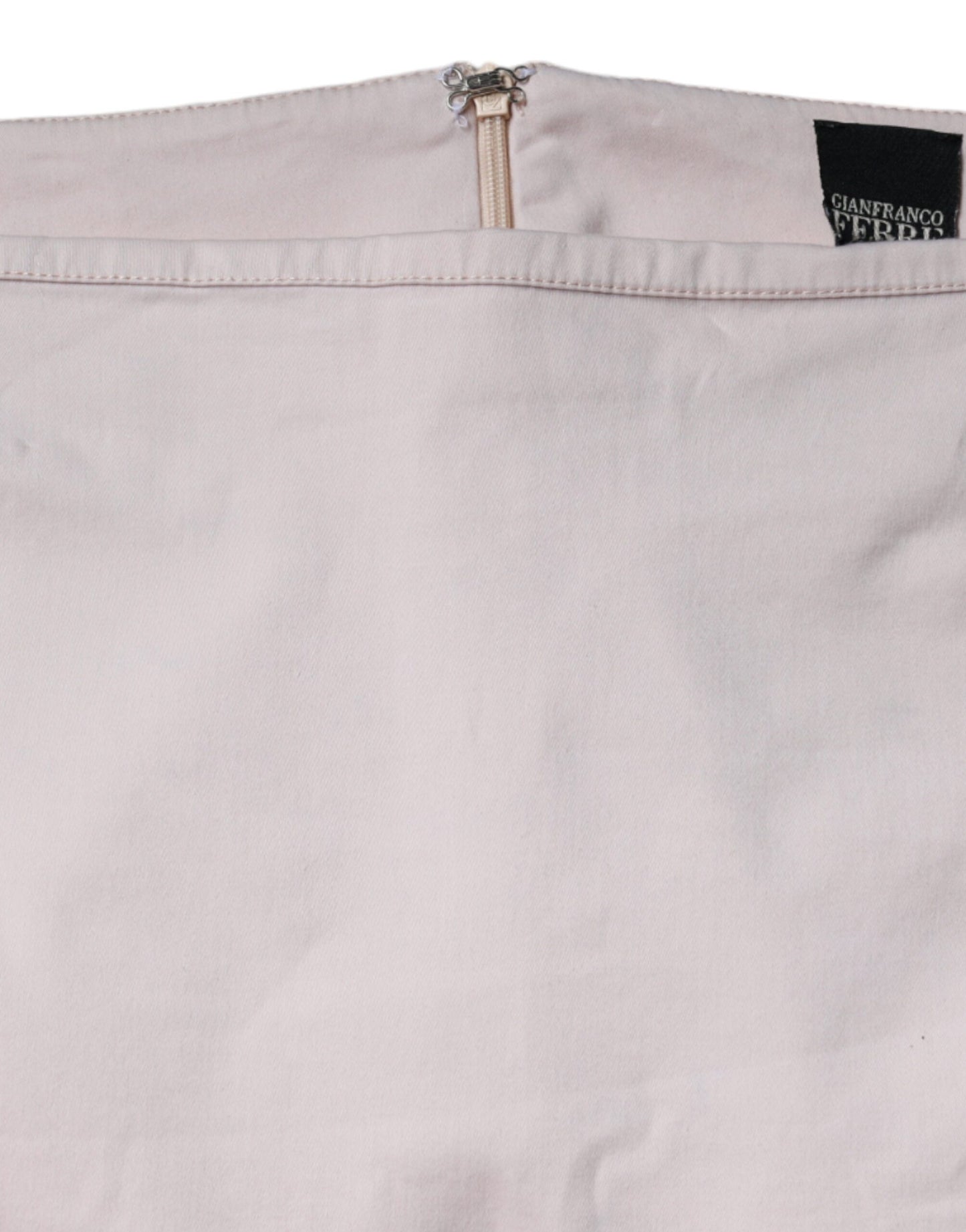 GF Ferre – Beigefarbener Bleistiftrock aus Baumwollstretch mit mittlerer Taille