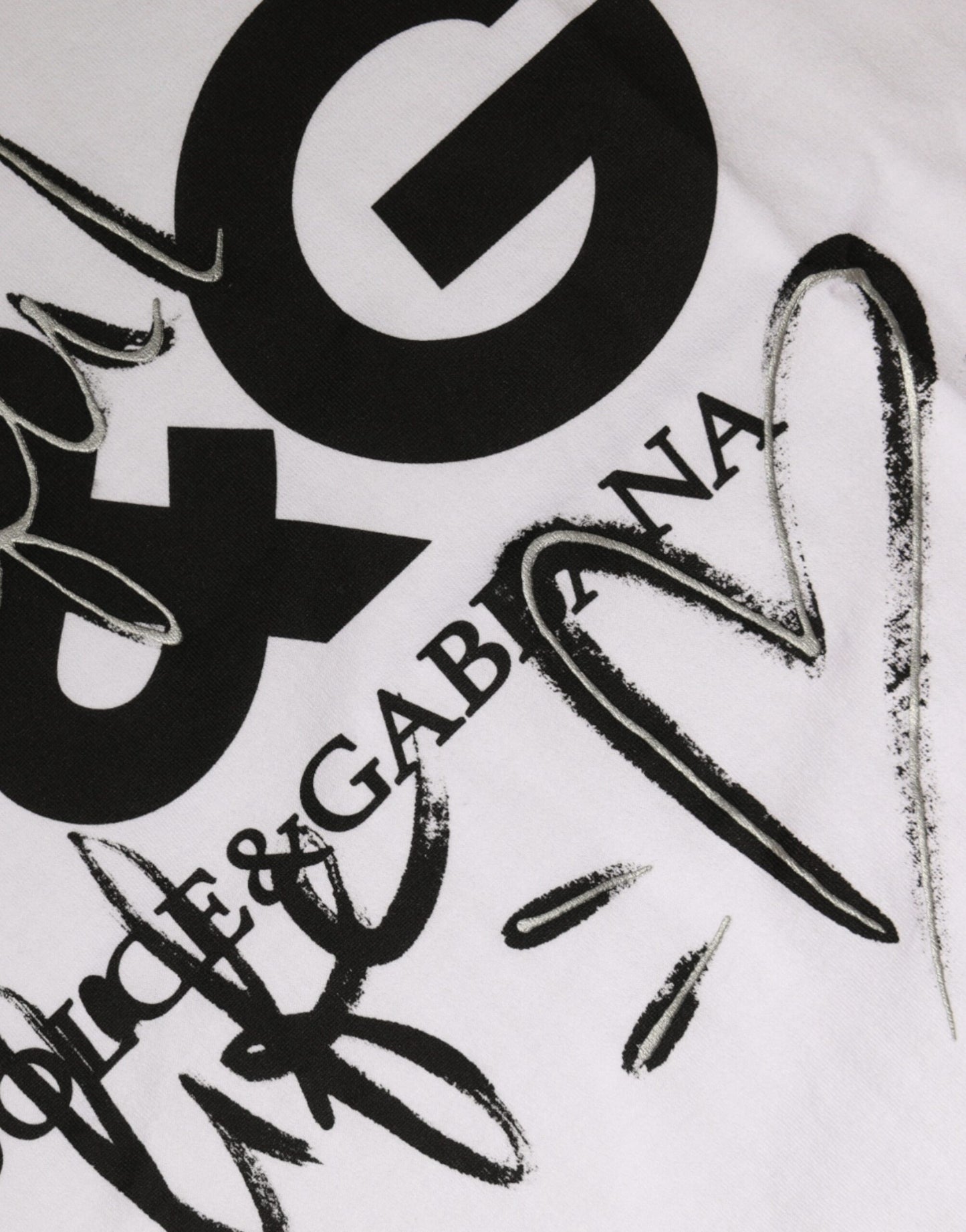 Dolce &amp; Gabbana – Weißes T-Shirt mit Rundhalsausschnitt und Logo-Print aus Baumwolle
