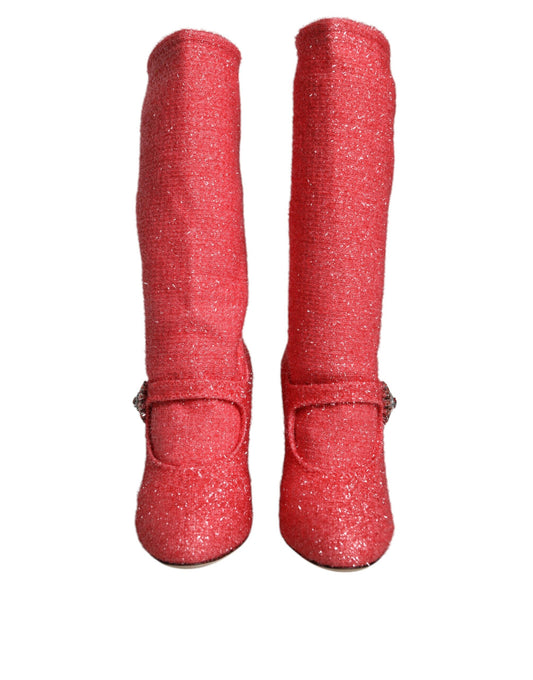 حذاء دولتشي آند غابانا الوردي الكريستالي ذو الكعب العالي من لوركس فانتازي